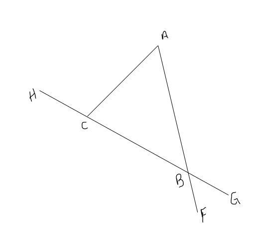 ∠ACH = 115° ∠GBF = 35° What is the degree measure of ∠A?-example-1