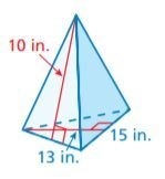 Find the surface area of the equilateral triangular pyramid. A) 97.5 in2 B) 225 in-example-1