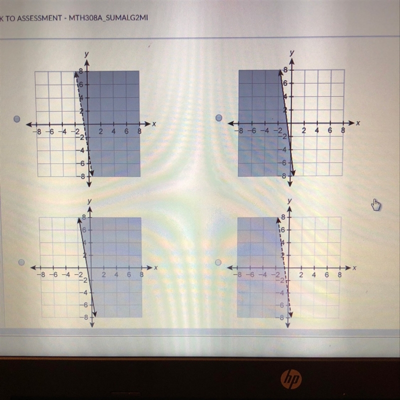 Which graph represents the inequality? -42x-6y>24-example-1