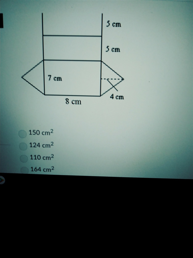 Q 4. Find he surface area of the space figure represented by the net-example-1