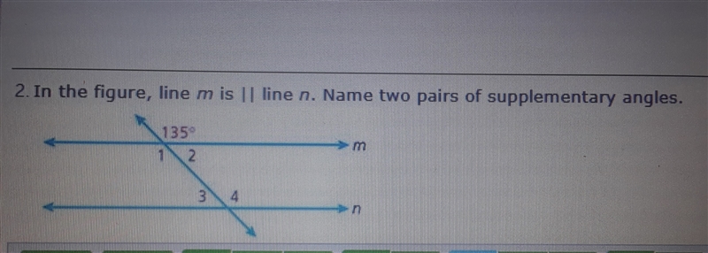 What are two pairs of supplementary angles?-example-1