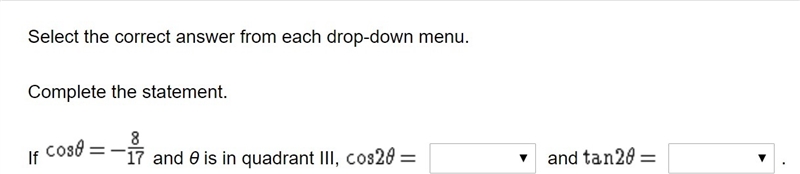 There is a photo attached drop down 1: 161/289 -- incorrect -161/289 -- CORRECT 64/289 -64/289 drop-example-1