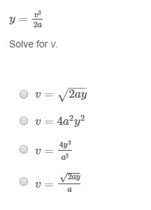 The formula gives the maximum height y of a projectile launched straight up, given-example-1