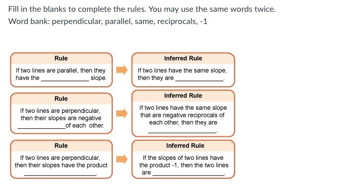 Fill in the blanks to complete the rules. You may use the same words twice. Word bank-example-1