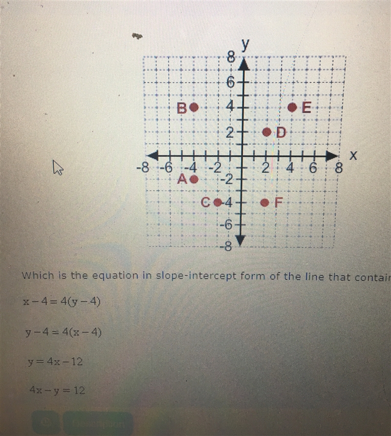 Really need help finding the slope intercept form of the line that contains points-example-1