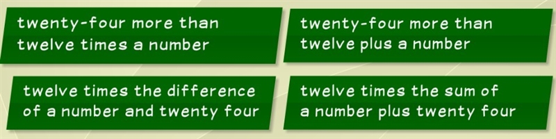 What does the expression 12f + 24 represent? Answers:-example-1