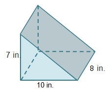 What is the volume of this solid? Recall the formula V = Bh. 280 cubic inches 385 cubic-example-1