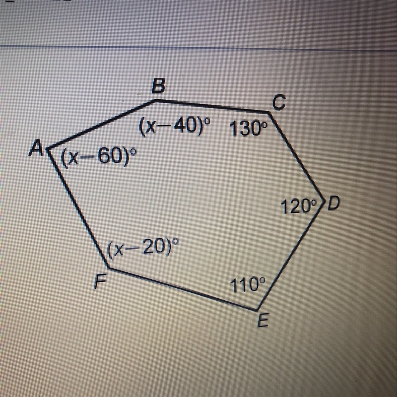 The interior angles formed by the sides of a hexagon have measures that sum to 720 degrees-example-1