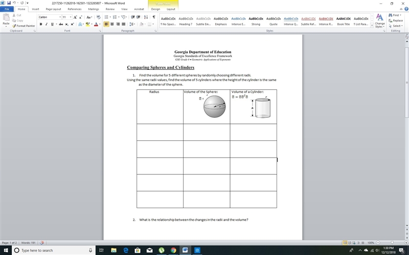 1. Find the volume for 5 different spheres by randomly choosing different radii. Using-example-1