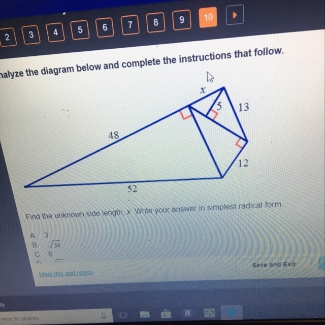 Analyze the diagram below and complete the instructions that follow. Find the unknown-example-1