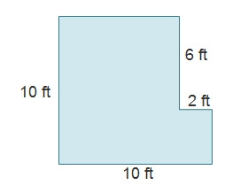 What is the area of this composite figure? 12ft2 80 ft2 88 ft2 100 ft2-example-1