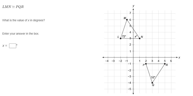 What is the value of x in degrees Enter your answer in the box-example-1