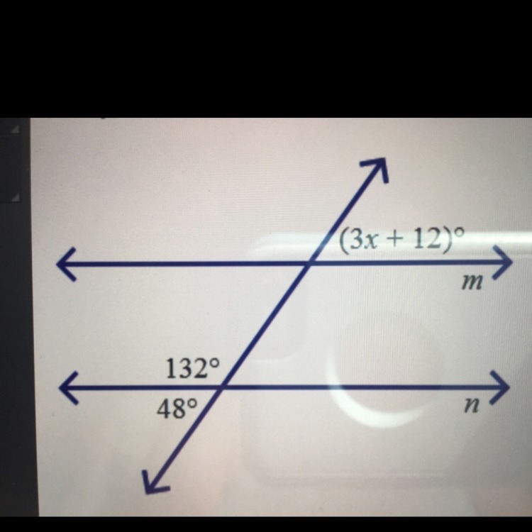 Find the value of X for which m||n. A.10 B.12 C.40 D.52-example-1