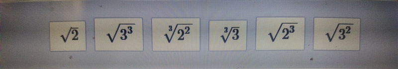 What is the radical form of each of the given expressions? 2 1/2 2 2/3 3 3/2 3 1/2-example-1