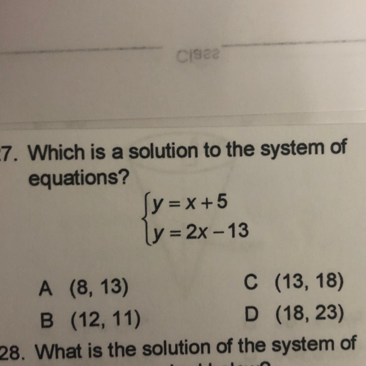 Which is a solution to the system of equations?-example-1