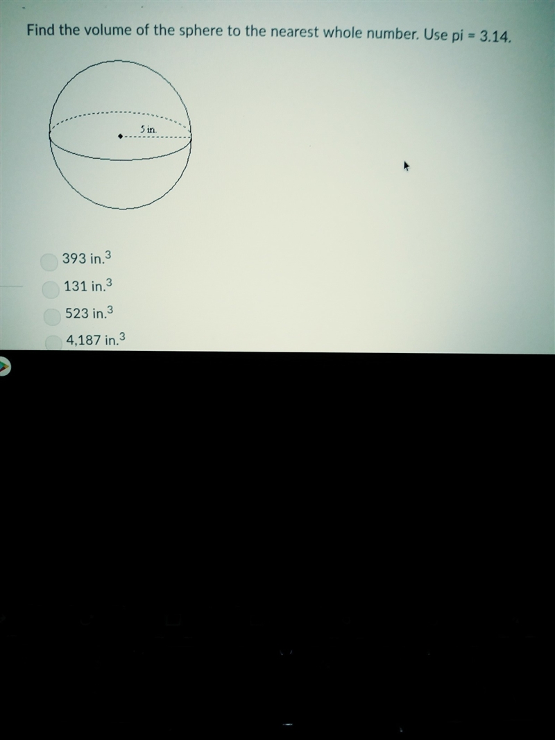 Q # 15 find the volume of the sphere-example-1