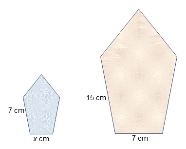 Consider the enlargement of the pentagon. Not drawn to scale What is the value of-example-1