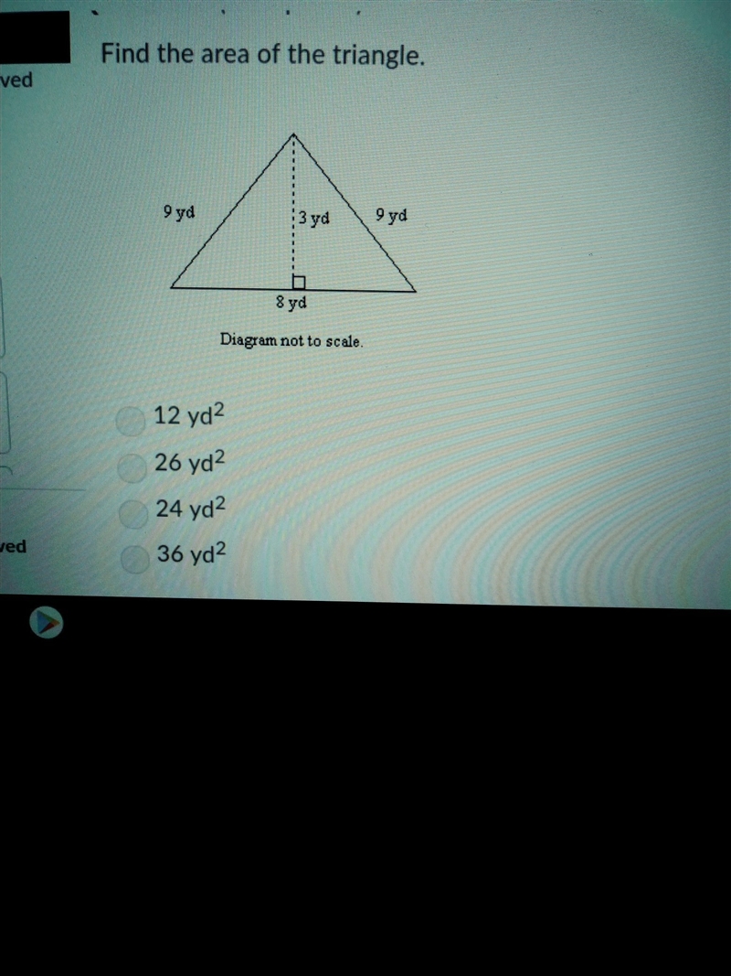 Q # 5 please. Find the area of the triangle-example-1