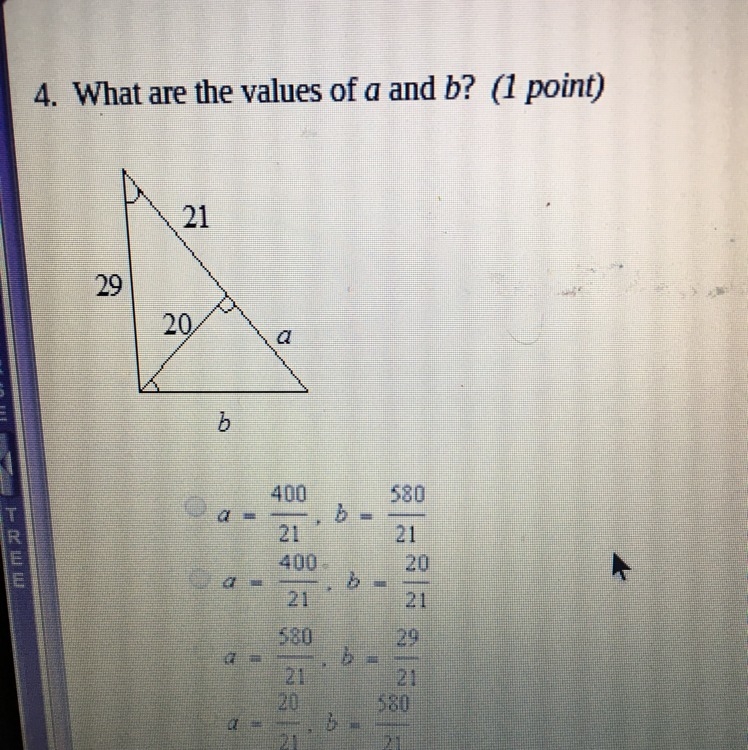 What are the values of a and b?-example-1