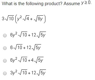 What is the following product? Assume y > 0-example-1