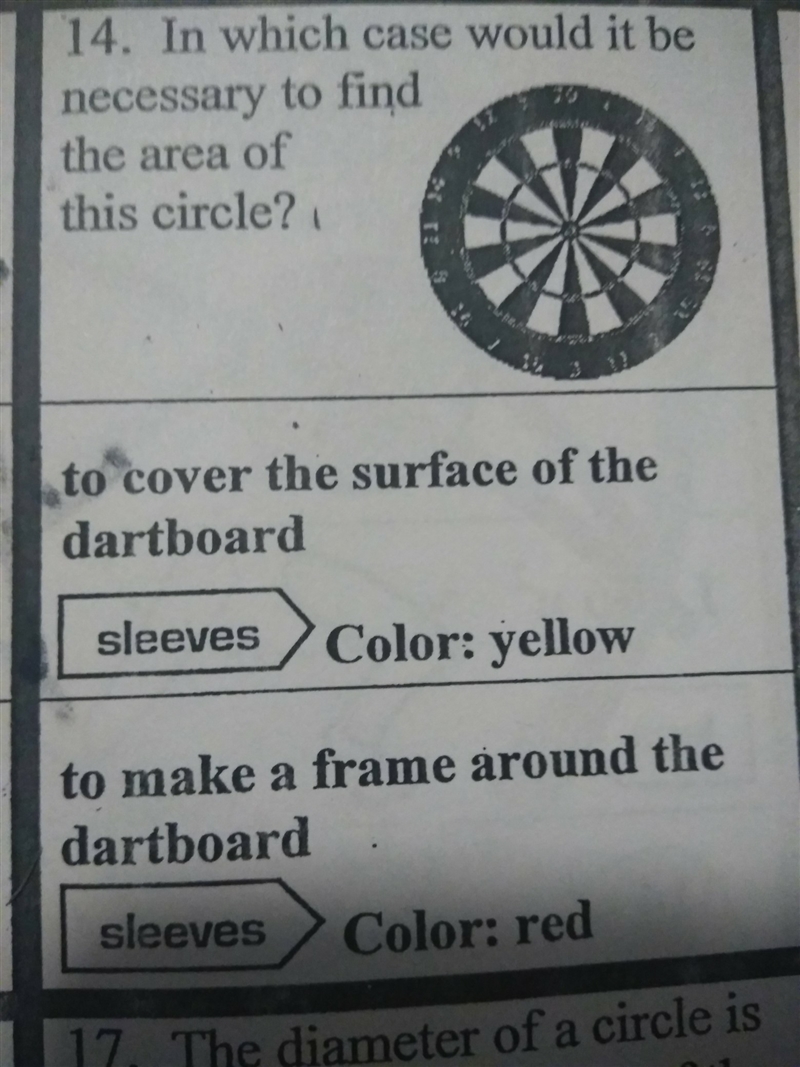 In which case would it be necessary to find the area of this circle-example-1