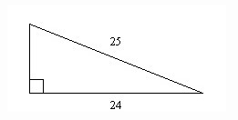 Find the length of the missing side. The triangle is not drawn to scale. A. 7 B. 49 C-example-1