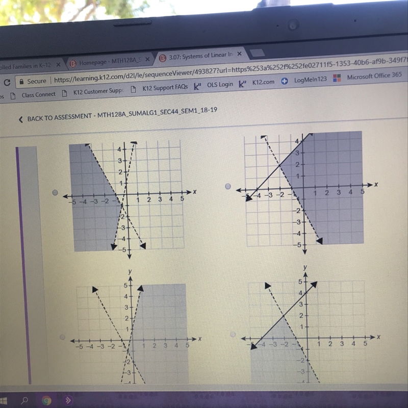 Which graph represents the solution set of the system of inequalities? Y>-2x-2 Y-example-1