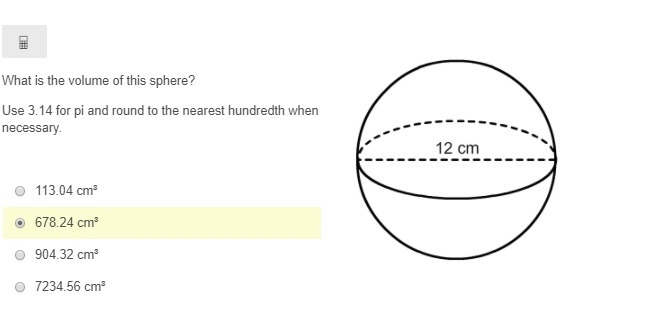 HELP ASAP What is the volume of this sphere? Use 3.14 for pi and round to the nearest-example-1