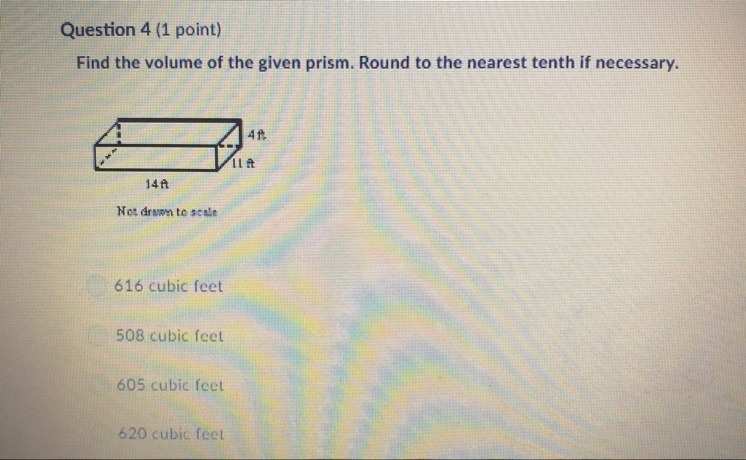 Find the volume of the given prism. Round to the nearest tenth if necessary.-example-1