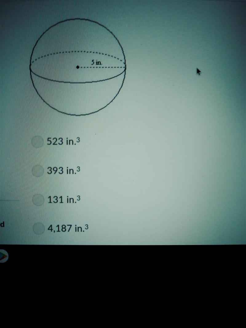 Find the volume of the sphere to nearest whole number .Use pi = 3.14.-example-1