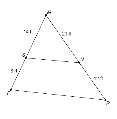 Is △PMR similar to △SMN ? If so, which postulate or theorem proves these two triangles-example-1