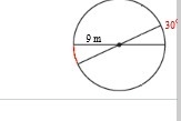 Find the length of the arc shown in red, Leave your answer in terms of pi.-example-1