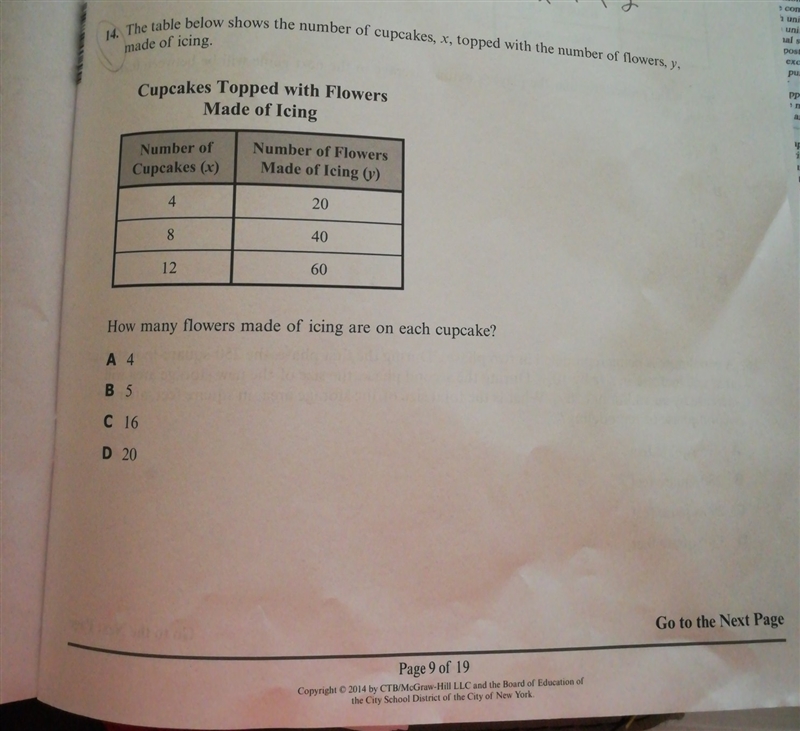 The table below shows the number of cupcakes,x, topped with the number...-example-1