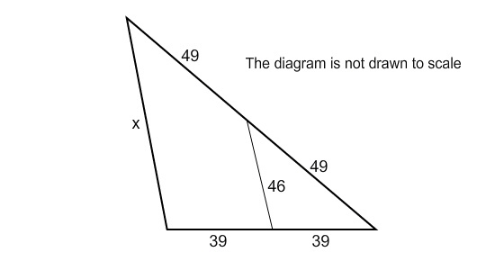 Find the value of x. 98 46 92 78-example-1