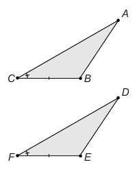 Select the correct answer from each drop-down menu. 1. If , _____ then ∆ABC and ∆DEF-example-1