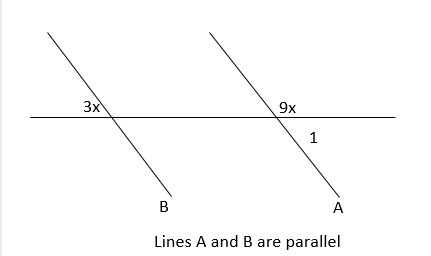 In the diagram, what is the measure of angle 1? (image below) A. 15° B. 45° C. 135° D-example-1