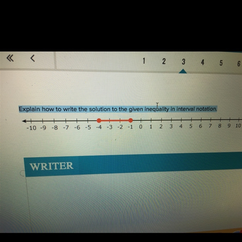 Help 20 POINTS “explain how to write the solution to the given inequality in interval-example-1