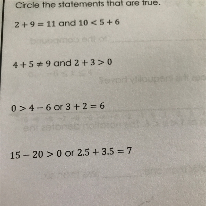 Circle the statements that are true-example-1