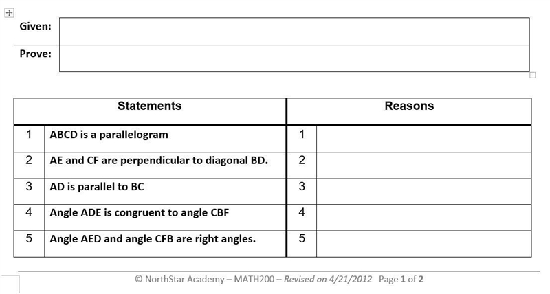 PLEASEEEE HELP URGENT PICTURES INCLUDED Proof 6A In parallelogram ABCD, AE and CF-example-2