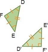 A transformation of ΔDEF results in ΔD'E'F'. Which transformation maps the pre-image-example-1