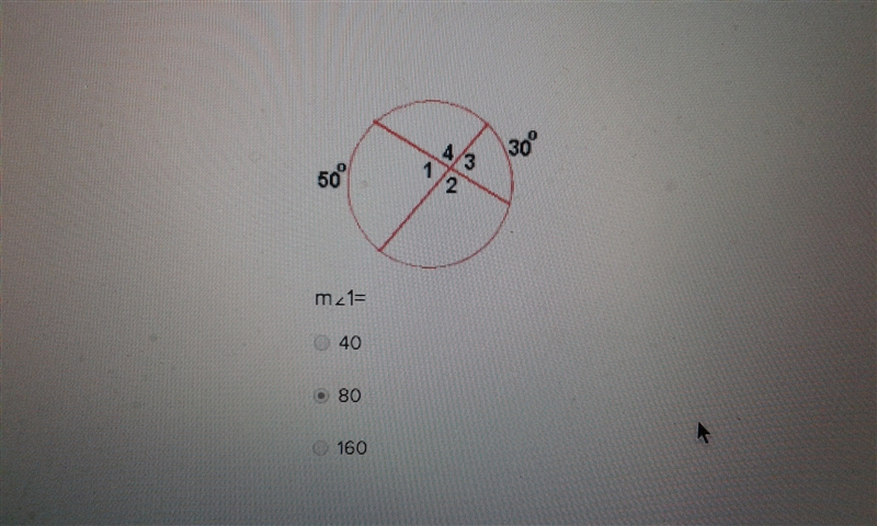 M <1= A. 40 B. 80 C. 160-example-1