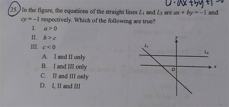 The equation of straight lines L1 And L2 are ..... see the photo-example-1