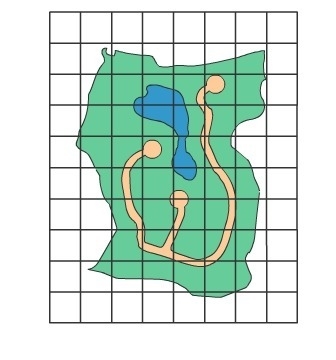 PLZ HELP PLZB  Each square on the grid represents 1 km2. What is the approximate area-example-1