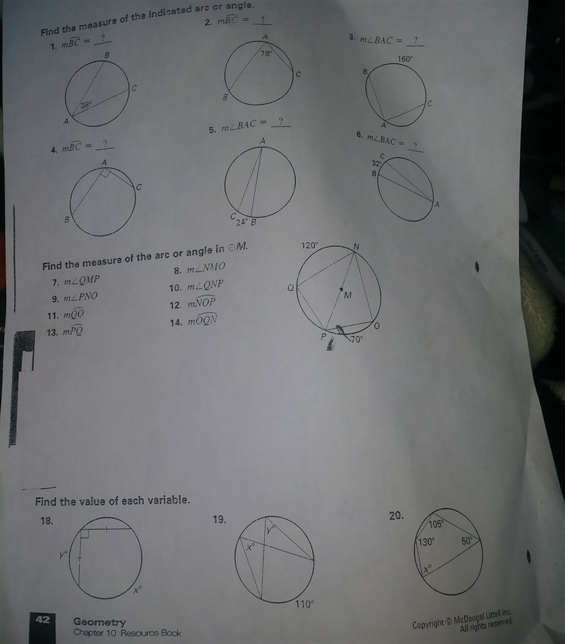 How do I measure arcs or angles when I only have one given number-example-1