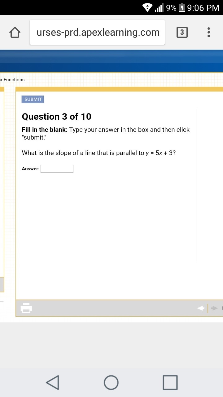 What is the slope of a line that is parallel to y=5x+3-example-1