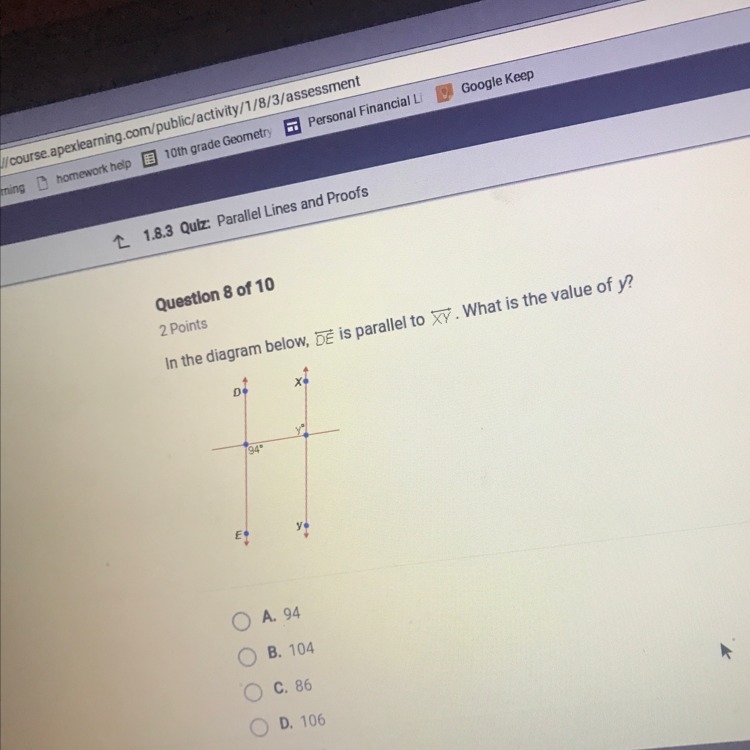 What is the value of y-example-1