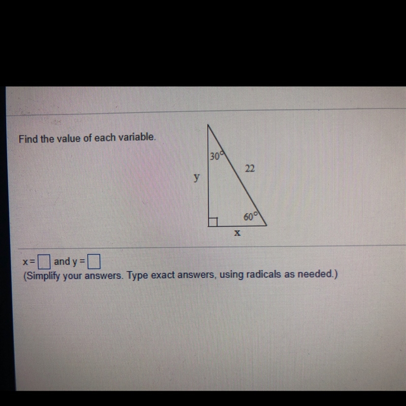 Find the value of each variable.-example-1