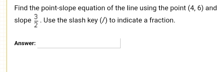 Find the point slope equation-example-1