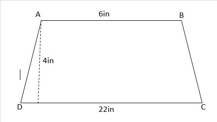 What is the area of the given trapezoid ABCD? A. 28 in2 B. 56 in2 C. 112 in2 D. 110 in-example-1