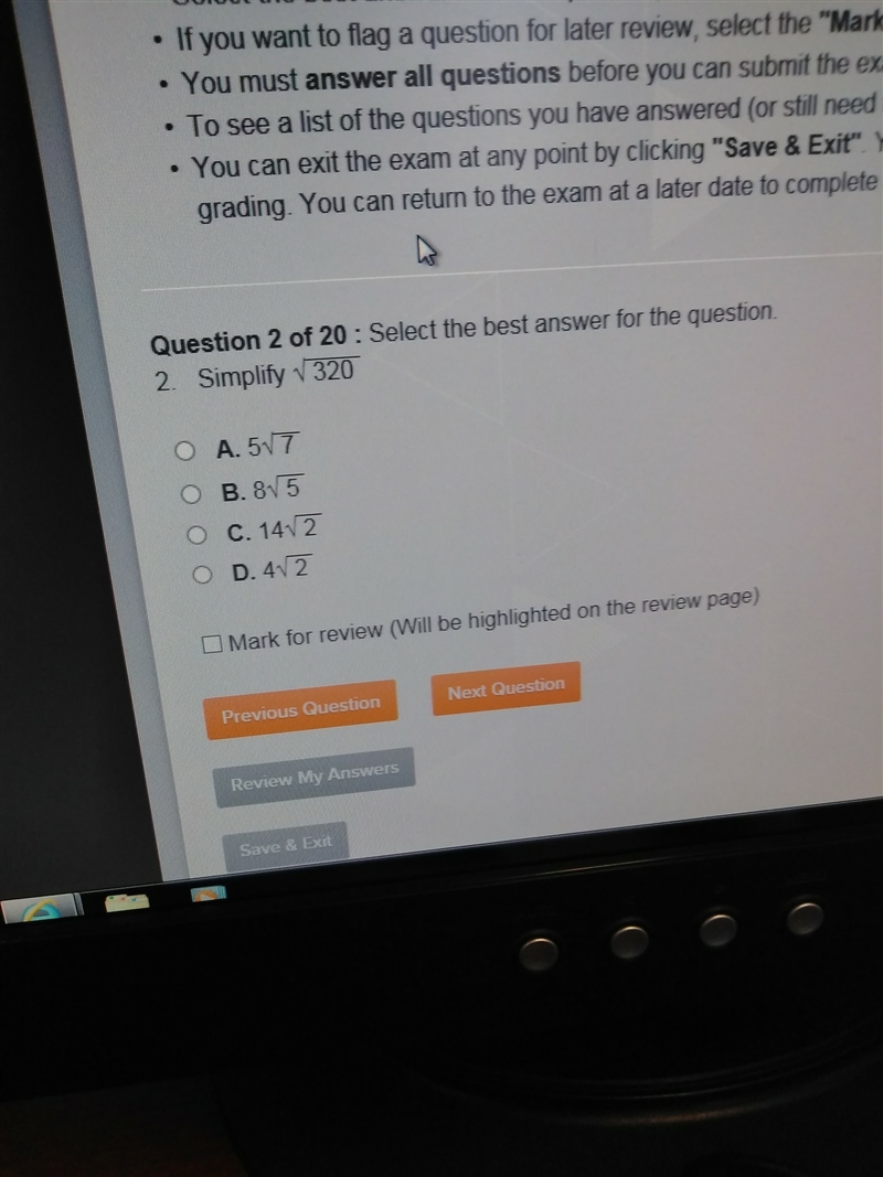 Simplify square root of 320-example-1